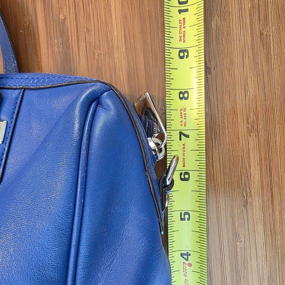 Coach Satchel Top Handle Shoulder Bag Leather Purple Blue Xtra Strap F25296 EUC - Picture 15 of 16